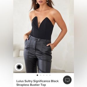 Lulus Black Strapless Bustier Top